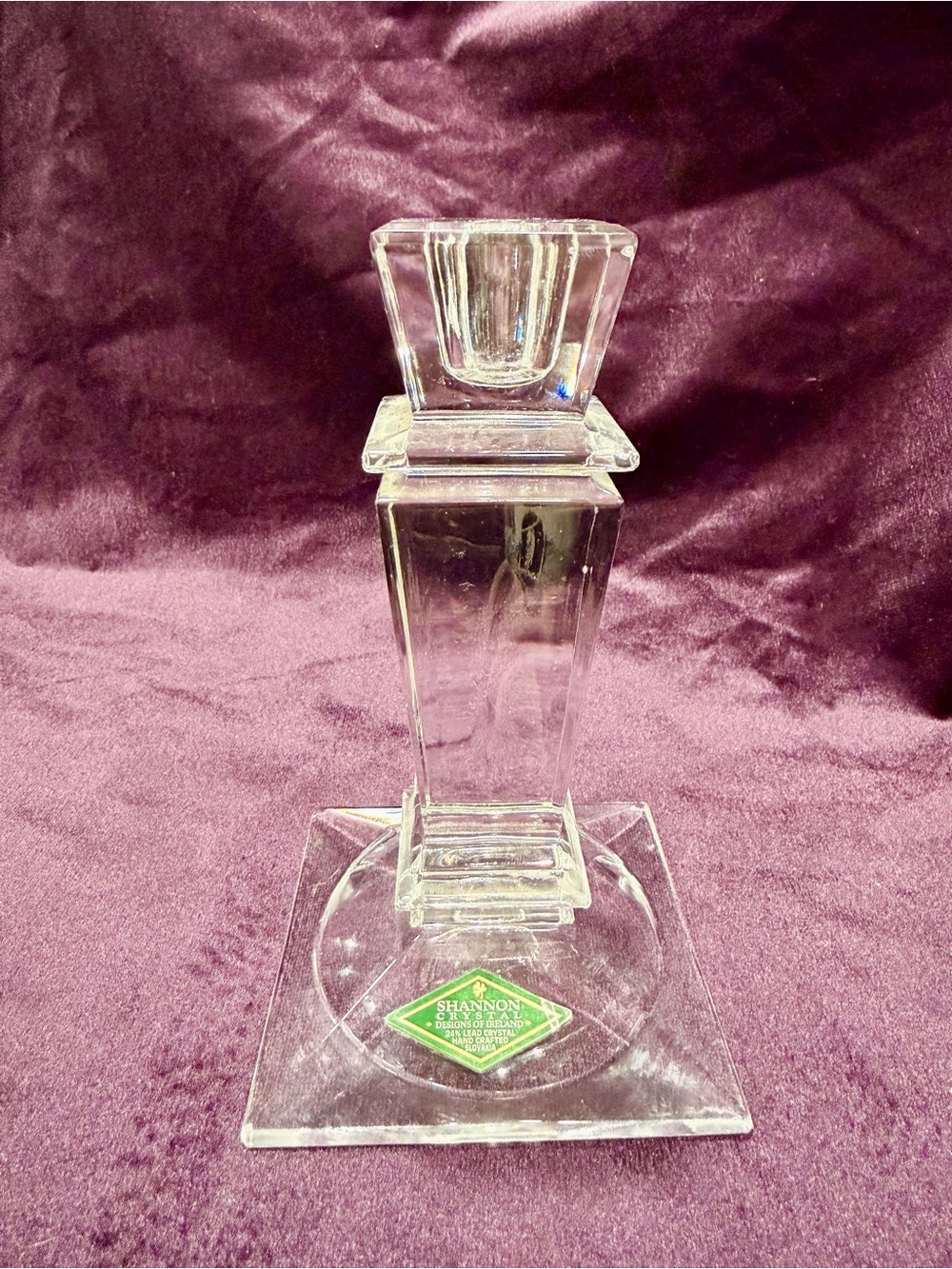 Shannon Crystal Designs of Ireland Empire Column Taper Candlestick Holder